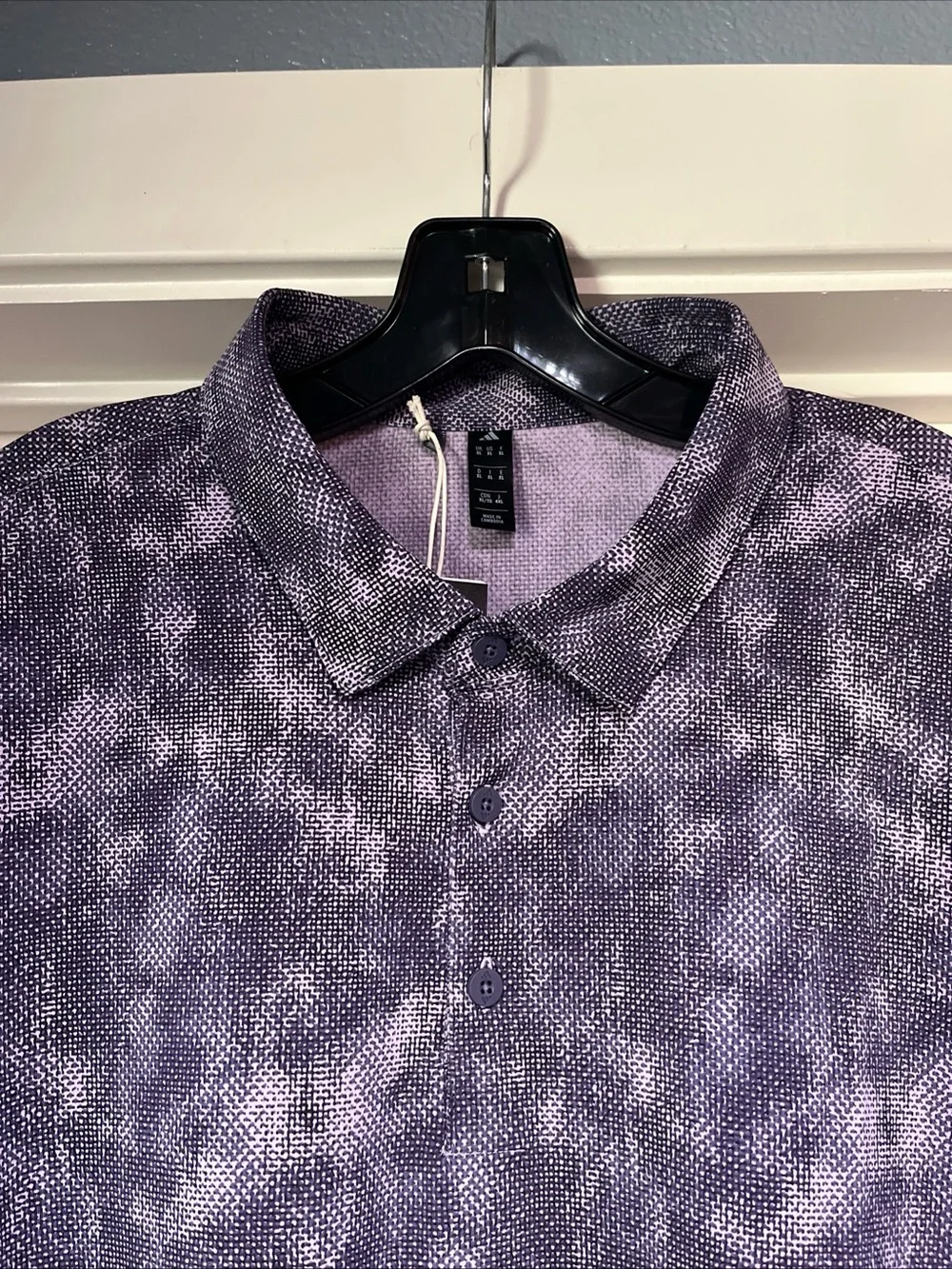 2 Mens XL Adidas Ultimate 365 Print Golf Polo Shirts Purple Green Cloud New Tag